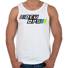 PRINTFASHION DEVOPS - Férfi atléta - Fehér atléta, trikó