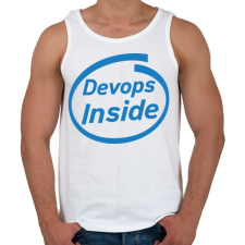 PRINTFASHION DevOps Inside - Férfi atléta - Fehér atléta, trikó