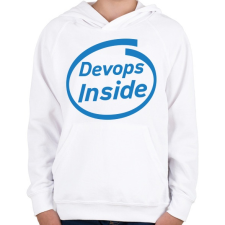 PRINTFASHION DevOps Inside - Gyerek kapucnis pulóver - Fehér gyerek pulóver, kardigán