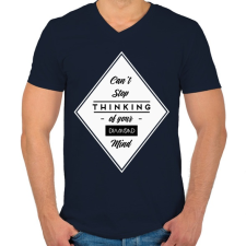 PRINTFASHION Diamond mind  - Férfi V-nyakú póló - Sötétkék férfi póló