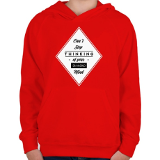 PRINTFASHION Diamond mind  - Gyerek kapucnis pulóver - Piros