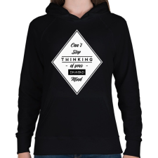 PRINTFASHION Diamond mind - Női kapucnis pulóver - Fekete női pulóver, kardigán