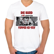 PRINTFASHION Die Hard - Férfi V-nyakú póló - Fehér férfi póló