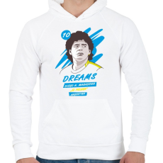PRINTFASHION Diego Maradona 1 - Férfi kapucnis pulóver - Fehér