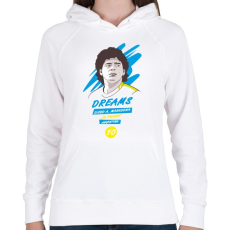 PRINTFASHION Diego Maradona 2 - Női kapucnis pulóver - Fehér