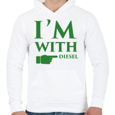 PRINTFASHION diesel.png - Férfi kapucnis pulóver - Fehér