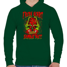 PRINTFASHION Diétázó zombi - Férfi kapucnis pulóver - Sötétzöld