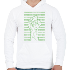 PRINTFASHION Digital power  - Férfi kapucnis pulóver - Fehér férfi pulóver, kardigán