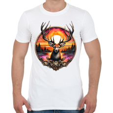 PRINTFASHION Díjnyertes szarvasbika / szarvas - Vadász / vadászoknak / vadásznak - Férfi póló - Fehér