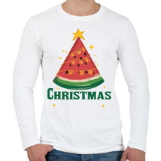 PRINTFASHION Dinnye karácsonyfa - Férfi hosszú ujjú póló - Fehér