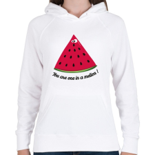 PRINTFASHION Dinnye vagy! - Női kapucnis pulóver - Fehér női pulóver, kardigán