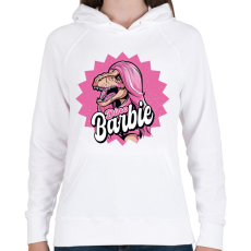 PRINTFASHION Dínó Barbie - Női kapucnis pulóver - Fehér