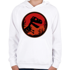 PRINTFASHION Dínó csontváz - Gyerek kapucnis pulóver - Fehér gyerek pulóver, kardigán
