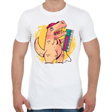 PRINTFASHION Dínó - Férfi póló - Fehér férfi póló