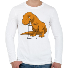 PRINTFASHION Dínó játék - Férfi hosszú ujjú póló - Fehér férfi póló