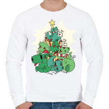 PRINTFASHION Dínó karácsonyfa - Férfi pulóver - Fehér férfi pulóver, kardigán