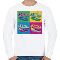 PRINTFASHION Dínó koponyák - Férfi pulóver - Fehér