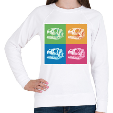 PRINTFASHION Dínó koponyák - Női pulóver - Fehér
