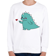 PRINTFASHION Dino love - fiú - Gyerek pulóver - Fehér gyerek pulóver, kardigán