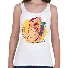 PRINTFASHION Dínó - Női atléta - Fehér női trikó