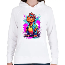 PRINTFASHION Dino - Női kapucnis pulóver - Fehér
