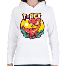 PRINTFASHION dino - Női kapucnis pulóver - Fehér női pulóver, kardigán