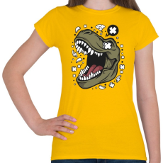 PRINTFASHION Dínó - Női póló - Sárga