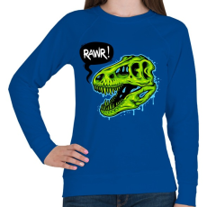 PRINTFASHION Dínó RAWR - Női pulóver - Királykék