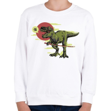 PRINTFASHION Dínó - Samurai - Gyerek pulóver - Fehér