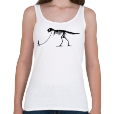 PRINTFASHION Dínó sétáltatás - Női atléta - Fehér női trikó