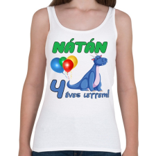 PRINTFASHION Dínó szülinap (egyedi névvel) - Női atléta - Fehér női trikó