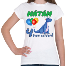 PRINTFASHION Dínó szülinap (egyedi névvel) - Női póló - Fehér női póló