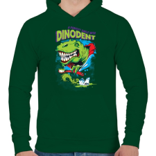 PRINTFASHION Dínófog - Férfi kapucnis pulóver - Sötétzöld férfi pulóver, kardigán