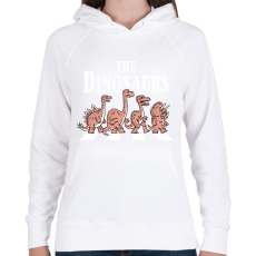 PRINTFASHION Dínók a zebrán - Női kapucnis pulóver - Fehér