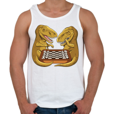 PRINTFASHION Dínók sakkoznak - Férfi atléta - Fehér