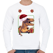 PRINTFASHION Dínós Karácsony - Férfi pulóver - Fehér férfi pulóver, kardigán