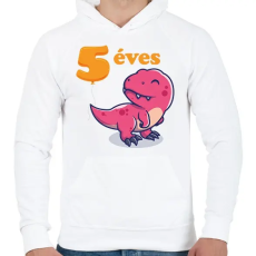 PRINTFASHION Dínós minta - Férfi kapucnis pulóver - Fehér