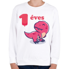 PRINTFASHION Dínós minta - Gyerek pulóver - Fehér