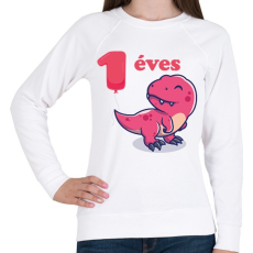 PRINTFASHION Dínós minta - Női pulóver - Fehér