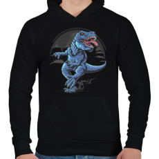 PRINTFASHION Dinoszaurusz  - Férfi kapucnis pulóver - Fekete