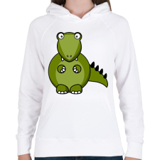 PRINTFASHION Dinoszaurusz - Női kapucnis pulóver - Fehér női pulóver, kardigán