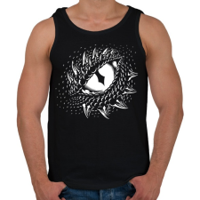 PRINTFASHION Dinoszaurusz/Sárkány szem - Fehér - Férfi atléta - Fekete atléta, trikó