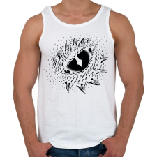 PRINTFASHION Dinoszaurusz/Sárkány szem - Fekete - Férfi atléta - Fehér atléta, trikó