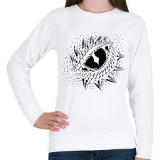 PRINTFASHION Dinoszaurusz/Sárkány szem - Fekete - Női pulóver - Fehér női pulóver, kardigán