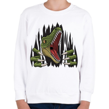 PRINTFASHION Dinoszaurusz - Tépett anyag - Gyerek pulóver - Fehér gyerek pulóver, kardigán