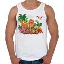 PRINTFASHION Dinoszauruszok - Férfi atléta - Fehér atléta, trikó