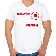 PRINTFASHION Diósgyőri drukker - Férfi V-nyakú póló - Fehér