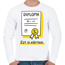 PRINTFASHION Diplomás minta - Számmal - Férfi pulóver - Fehér női pulóver, kardigán