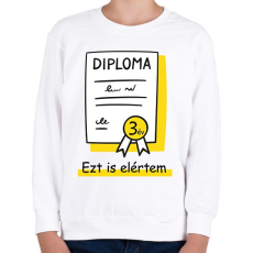 PRINTFASHION Diplomás minta - Számmal - Gyerek pulóver - Fehér