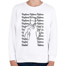 PRINTFASHION Diplomás minta - Vonalas - Gyerek pulóver - Fehér gyerek pulóver, kardigán